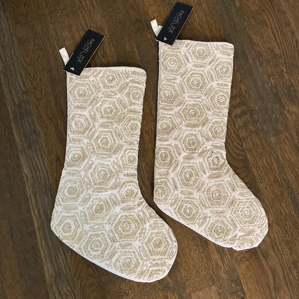Rachel Zoe beaded Christmas stockings
